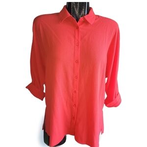 Brody Myles Red Dolman Sleeve Blouse L